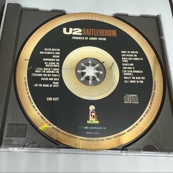 euc-u2 - Rattle And Hum-Original 1988 Gold Rim CD Island Made In U.K.CID U27 - Picture 4 of 6